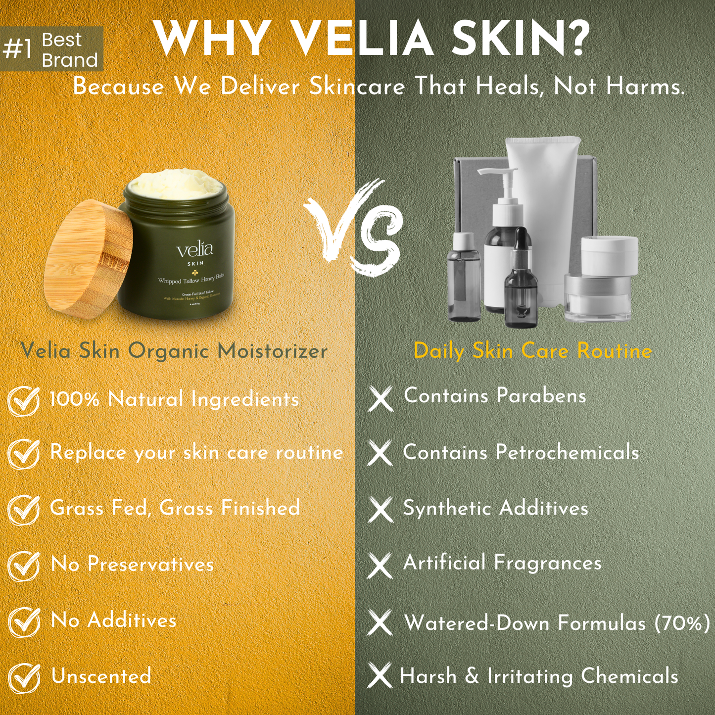Velia Beef Tallow Honey Balm - 100% Natural