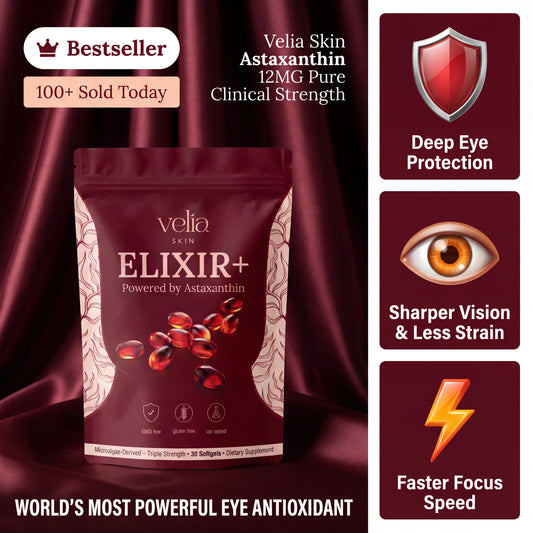 Velia ELIXIR+ Powered By Astaxanthin — Naturally Protects Your Eye Cells To Restore Sharp, Clear Vision