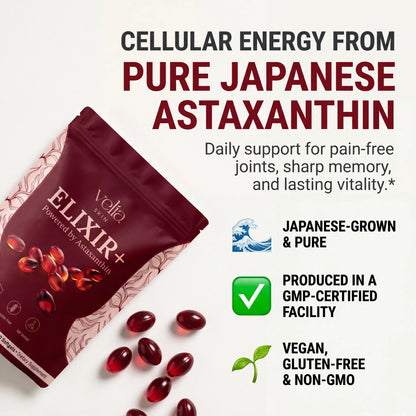 Velia ELIXIR+ Powered By Astaxanthin — Naturally Protects Your Eye Cells To Restore Sharp, Clear Vision