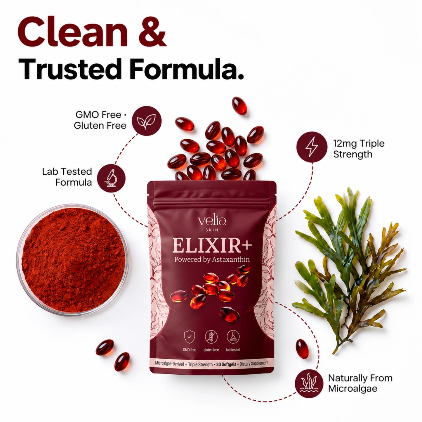Velia ELIXIR+ Powered By Astaxanthin — Naturally Protects Your Eye Cells To Restore Sharp, Clear Vision