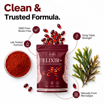 Velia ELIXIR+ Powered By Astaxanthin — Naturally Protects Your Eye Cells To Restore Sharp, Clear Vision