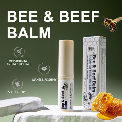 Natural 'Bee & Beef' Lip Balm - Soft hydrated protected lips.