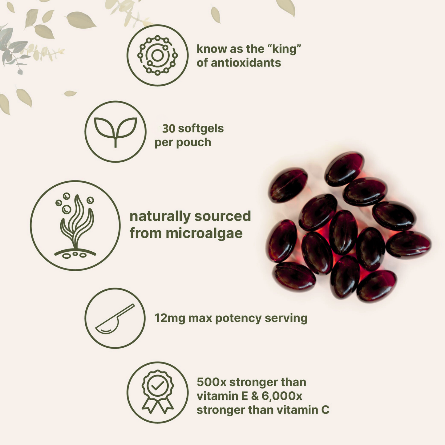 Velia Astaxanthin Elixir® — 12mg Daily Antioxidant for Glowing, Resilient Skin