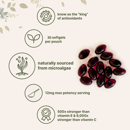 Velia Astaxanthin Elixir® — 12mg Daily Antioxidant for Glowing, Resilient Skin