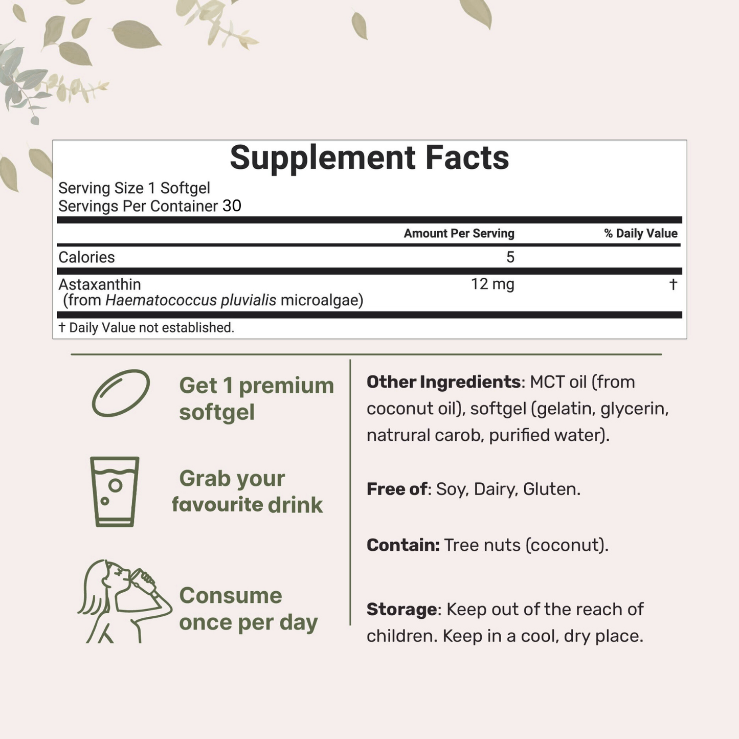 Velia Astaxanthin Elixir® — 12mg Daily Antioxidant for Glowing, Resilient Skin