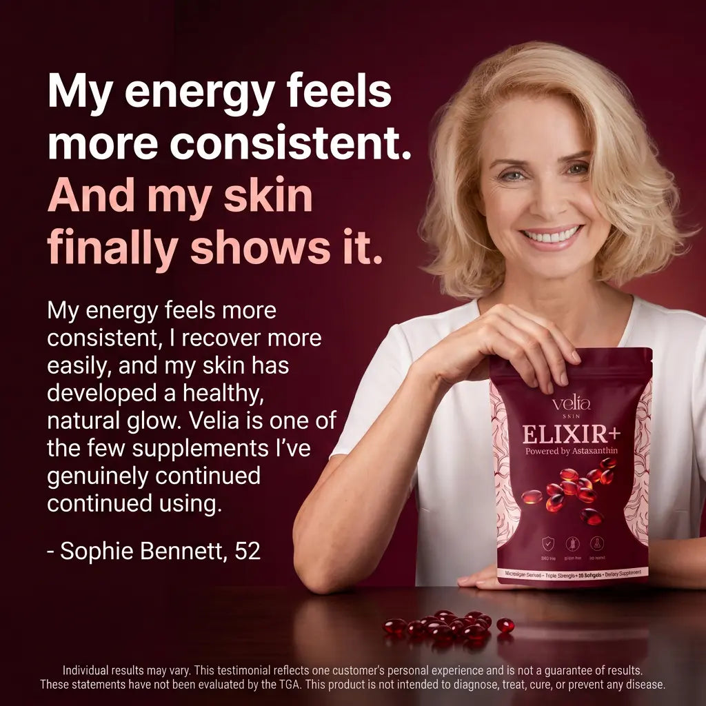 Velia ELIXIR+ Astaxanthin - Nature’s Most Powerful Antioxidant for Whole Body Support & Cellular Protection - 12mg Triple Strength