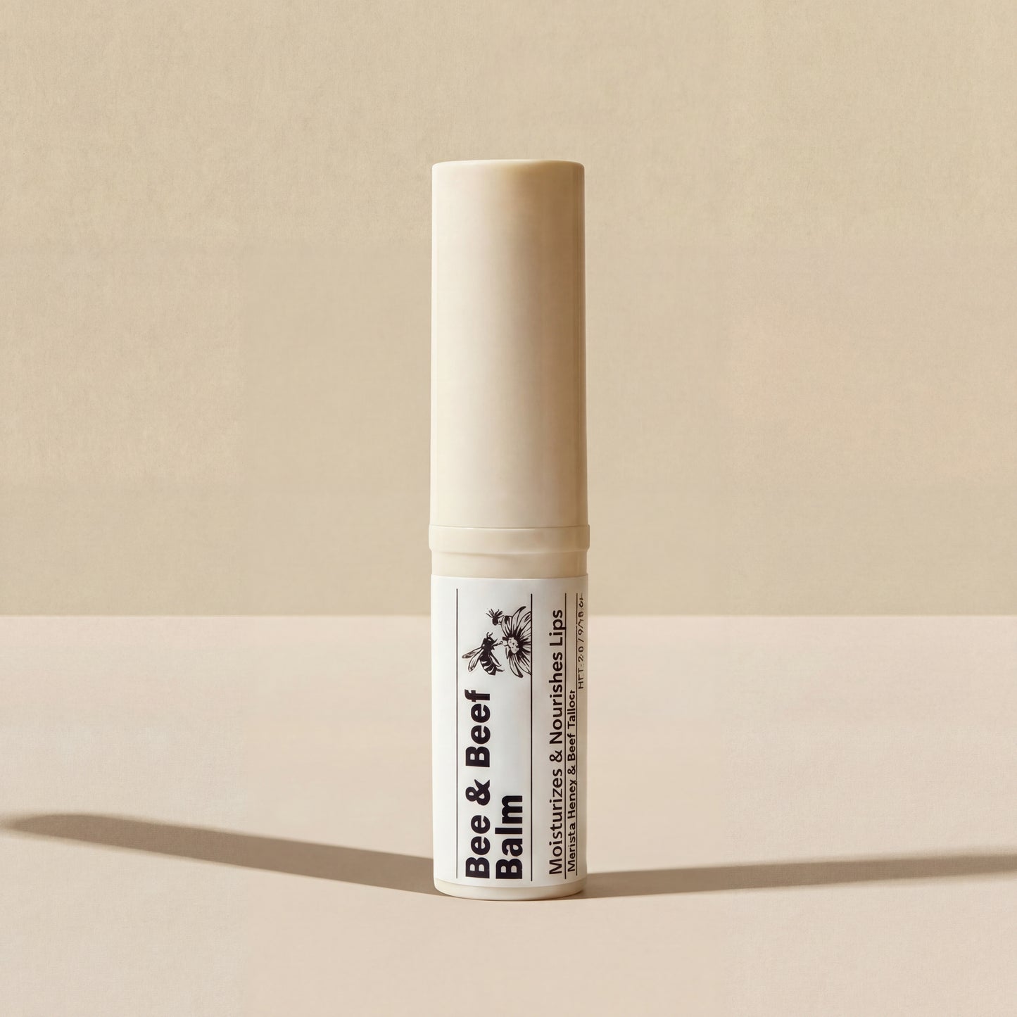 Natural 'Bee & Beef' Lip Balm - Soft hydrated protected lips.